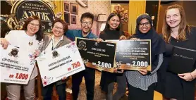  ??  ?? Proud smiles: (From left) Loh, Chin, Chen, Natalie, Husna and Anthony posing together during the 2018 Health Media Awards.