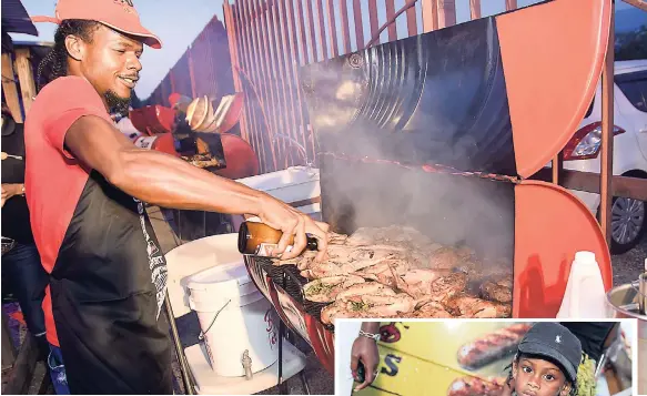  ?? CONTRIBUTE­D PHOTOS ?? PAN 2017 Runner Up, Jamie Martin prepares his Pan chicken with a key ingredient.