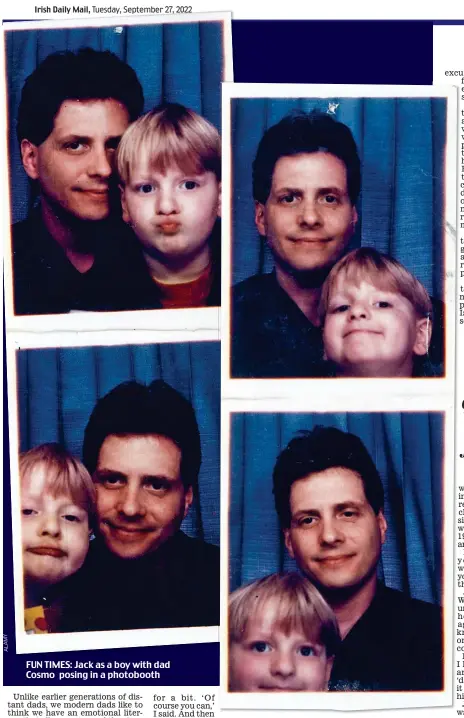  ?? ALAMY ?? FUN TIMES: Jack as a boy with dad Cosmo posing in a photobooth