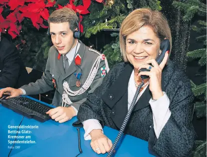  ?? Foto: ORF ?? Generaldir­ektorin Bettina GlatzKrems­ner am Spendentel­efon.