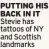  ?? ?? PUTTING HIS BACK IN IT Stevie has tattoos of NY and Scottish landmarks