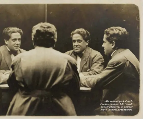  ??  ?? « Portrait multiple de Francis Picabia », anonyme, 1917. Procédé photograph­ique mis au point par Marcel Duchamp, ami du peintre.