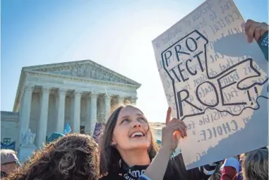  ?? JACK GRUBER/USA TODAY ?? Activists rally outside the Supreme Court of the United States in Washington, D.C., on March 4 during oral arguments for a major abortion-related Supreme Court case,