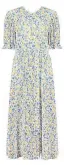  ?? ?? Blue maxi ditsy dress, £19, F&F.