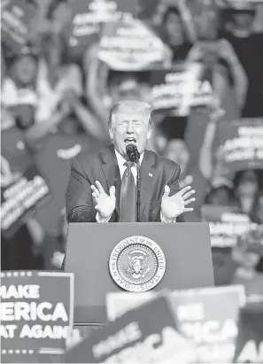  ?? SARAH PHIPPS/ USA TODAY NETWORK ?? President Donald Trump made a high- profile return to the campaign trail Saturday with a rally in Tulsa, Oklahoma.