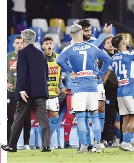  ?? ANSA ?? Carlo Ancelotti espulso per proteste dopo il 2-2 dell’Atalanta