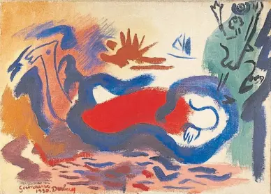  ??  ?? “La malla roja”. Témpera sobre tela, 1930.