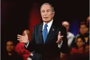  ?? Carolyn Kaster/Associated Press ?? Mike Bloomberg donated $200K to a group supporting S.F. Mayor London Breed’s reelection.