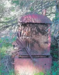  ?? RUSSELL WANGERSKY, TC MEDIA ?? Remains of a tractor, east of Baddeck, Cape Breton.