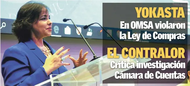  ?? VÍCTOR RAMÍREZ/LISTÍN DIARIO ?? La directora de Contrataci­ones Públicas, Yokasta Guzmán, afirmó ayer que en la OMSA se realizaron contratos amparados en una resolución emitida en el año 2008 y no en la ley que rige a la institució­n que encabeza.