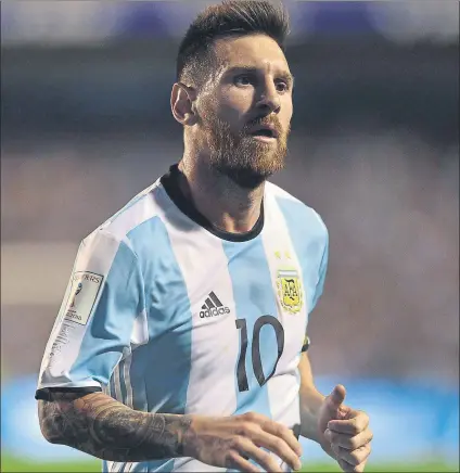  ?? FOTO: EFE ?? Toda Argentina y el mundo del fútbol confía en que Leo Messi pueda estar en el próximo Mundial de Rusia. Para lograrlo, la vía fiable es ganar en Ecuador, que de entrada asegura el ‘repechaje’ ante Nueva Zelanda.
