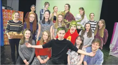  ?? Picture: Chris Davey FM4242813 ?? Flynn Sturgeon and the cast of his musical Medusa at the Simon Langton Girls’ Grammar School