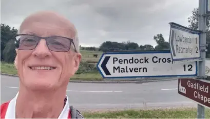  ??  ?? Tim Sugrue, 66, who lives in Cheltenham, is completing the trek to raise money for Operation Oscar