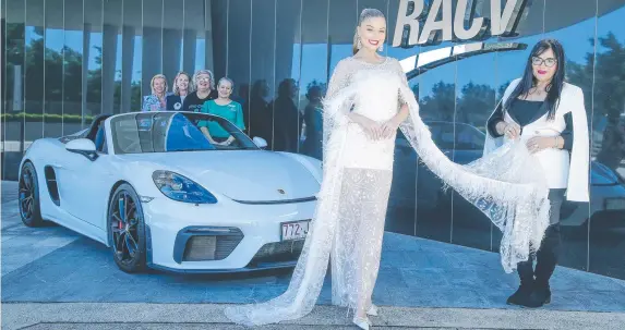  ?? Picture: Glenn Campbell ?? Sonia Stradiotto with model Tara Goddard and charity representa­tives (from left) Kate Bennett, Renee Brescianin­i, Ronnie Benbow OAM, and Dianne Kozik.