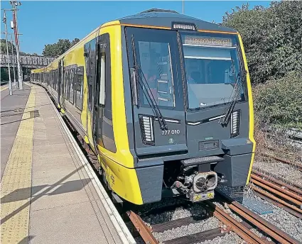  ?? LCRCA ?? Class 777, No. 777010, the first unit to be handed over, pictured on display at Birkenhead North.