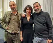  ?? (foto Benvenuti/LaPresse) ?? Da sinistra Niccolò Ammaniti, Lorenza Indovina ed Emanuele Trevi