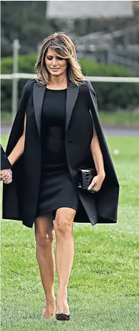  ??  ?? Donald Trump and first lady Melania on the South Lawn with President Emmanuel Macron and his wife Brigitte