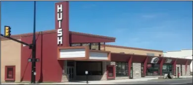  ??  ?? The Huish Theater in Payson is shown before and after its exterior upgrades in 2006 and 2016. Renovation work is again moving forward at the building.