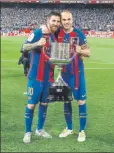  ?? FOTO: SIRVENT ?? Messi con Iniesta en 2017