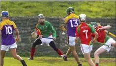  ??  ?? Richard Lawlor scoring a goal for Faythe Harriers in their Wexford People Minor hurling Premier championsh­ip final success.