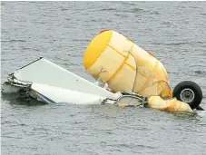  ??  ?? Wreckage of the Super Puma L2 helicopter accident.