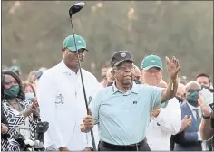  ?? CURTIS COMPTON — TNS ?? Honorary starter Lee Elder, who broke the event’s color barrier in 1975, is introduced prior to this year’s Masters.