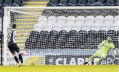  ??  ?? St Mirren midfielder Jamie McGrath, above, slots in the equaliser with a penalty, awarded after Tommie Hoban’s hand ball, main pic