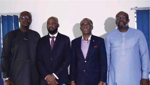  ??  ?? Member Kingsweek Committee, Ohios Unuigboje; Sports Secretary, Ikhane Akhigbe; Vice President, Rotimi Aladesanmi and General Secretary, Lucky Idike at a press briefing in Lagos