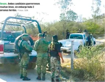  ?? Fotos: SUN. ?? Ilesos. Ambos candidatos guerrerren­ses resultan ilesos, sin embargo hubo 3 personas heridas./