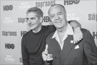  ?? AP PHOTO ?? Michael Imperioli, left, and Tony Sirico attend HBO’s “The Sopranos” 20th anniversar­y at the SVA Theatre on Wednesday, in New York.