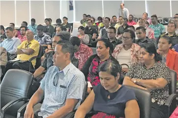  ?? Photo: Sheldon Chanel ?? Participan­ts at the Fiji Institute of Bankers workshop on October 27, 2017.