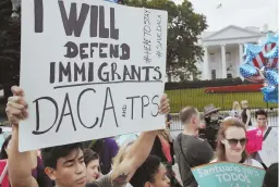  ?? AP PHOTO ?? SPEAKING OUT: Diego Rios, 23, of Rockville, Md., rallies in support of the Deferred Action for Childhood Arrivals program.