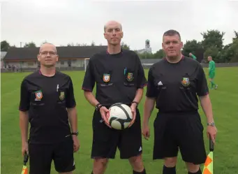  ??  ?? Match officials Tomas Egan, Colm Gunning and Glen Gilmartin.