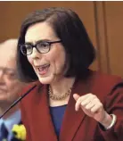  ?? DON RYAN/AP ?? Oregon Gov. Kate Brown says she won’t let National Guard troops from her state be stationed at the Mexican border should President Donald Trump request them.