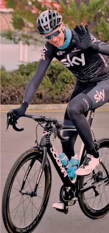  ??  ?? Chris Froome, 32 anni, si sta allenando in Sud Africa