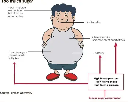  ?? Source: Perdana university ?? Too much sugar