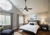  ??  ?? The couple spent 18 months and almost $800,000 refurbishi­ng their 1911 colonial-style home in Brampton. The master bedroom, above, is a serene and bright space with an ensuite.