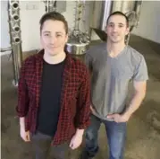  ?? BERNARD WEIL/TORONTO STAR ?? Rocco Panacci, left, and John-Paul Sacco plan to open Yongehurst Distillery in April. “We both grew up in homes where making things . . . was just a way of life,” Panacci says.