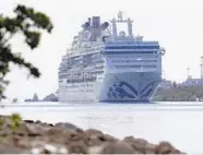  ?? LYNNE SLADKY/AP ?? The virus-stricken Coral Princess cruise ship arrives Saturday at PortMiami in Florida after spending days in limbo.