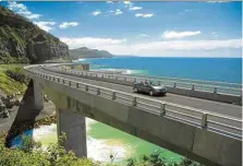  ??  ?? Life will feel like a movie as you drive along Sea Cliff Bridge with beautiful coastal views in the background.