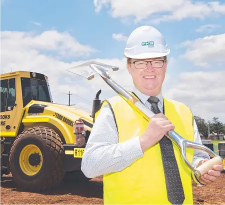  ?? Picture: Nev Madsen ?? ACCOMMODAT­ING GROWTH: St Mary's College Principal Michael Newman at the sod turning for the new auditorium and cultural centre.