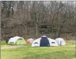  ??  ?? Tent camping has been popular at Blowing Springs Park, especially since covid-19 restrictio­ns.