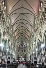  ?? ?? The cathedral features a Gothic ribbed vault. — Photos by Zheng Xianzhang