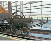  ?? HUGH LLEWELLYN/ CREATIVE COMMONS ?? Below: The replica of Trevithick’s 1804 Penydarren locomotive at its home inside the National Waterfront Museum in Swansea.