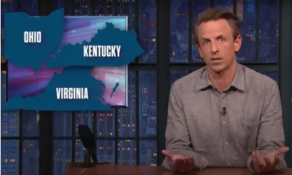  ?? ?? Seth Meyers: ‘Voters are clearly furious about losing Roe.’ Photograph: YouTube