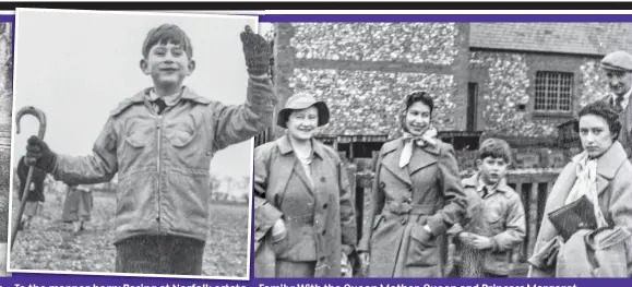  ?? ?? To the manner born: Posing at Norfolk estate
Family: With the Queen Mother, Queen and Princess Margaret