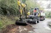  ?? (Photos B. G. C.) ?? Les travaux sont en cours à la jonction de l’avenue Gambetta et du chemin de la Vacherie.