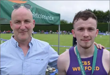 ??  ?? Double silver medal winner David McDonald with his proud father, Johnny.