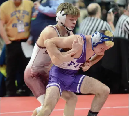  ?? BY JOE BOYLE JBOYLE@DIGITALFIR­STMEDIA.COM @BOYLERALER­TTROY ON TWITTER ?? Stevo Poulin on February 29 at the Times Union Center for the NYSPHSAA Wrestling Championsh­ips.