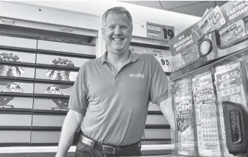  ?? [DAMON MACLEAN] ?? Trent Robertson, owner of Dub-L-E Auto Service, is eagerly awaiting the reopening of Listowel Road, scheduled for early next month.